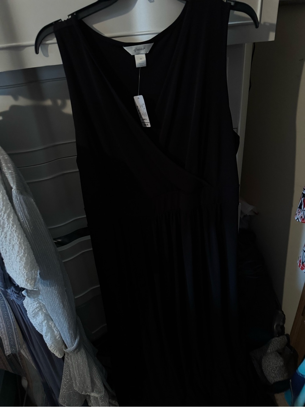 CJ Banks Black Sleeveless Wrap Maxi Dress